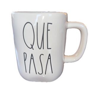 New Rae Dunn by Magenta “QUE PASA” White Ceramic Mug